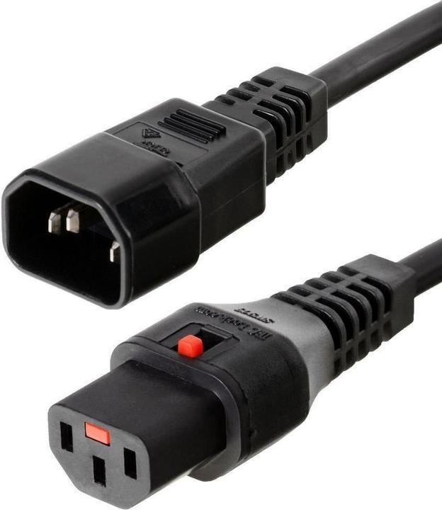 Iec Lock 230V connection cable C13 lockable - C14 black 1.00 m (1 m)