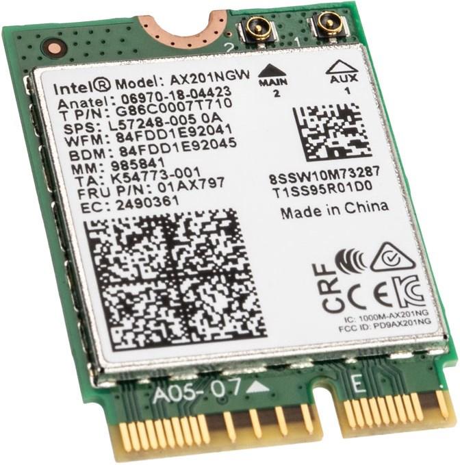 Actual product image Intel Wi-Fi 6 AX201 module (M.2 E Key)