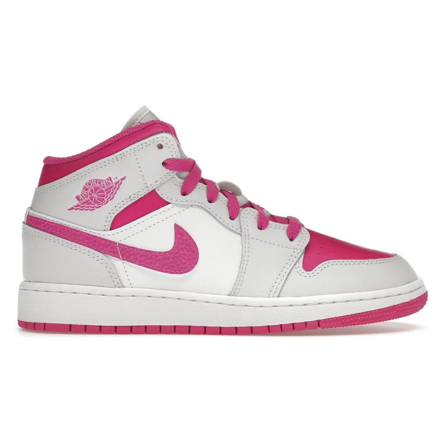 Jordan, Jungen, Sneakers, 1 Mid Fire Pink (Gs), Mehrfarbig, Weiss, Pink, (36.5)