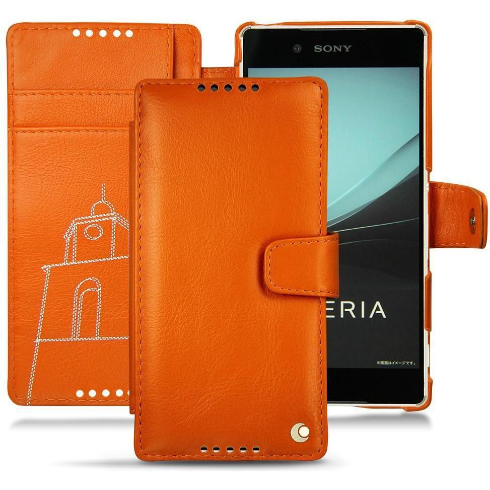 Noreve Lederschutzhülle Wallet (Sony Xperia Z4/ Z3+), Smartphone Hülle, Grau