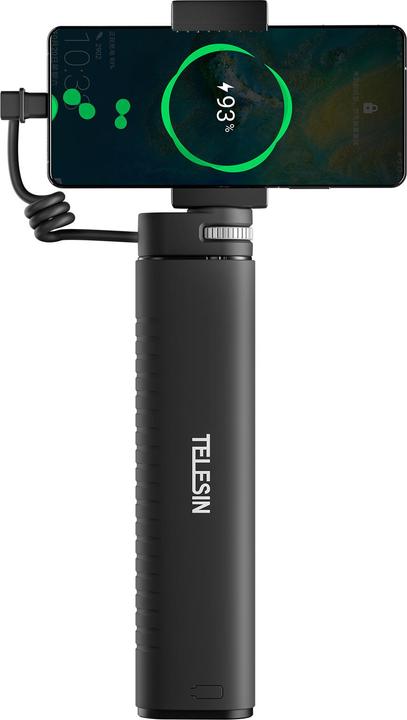 Actual product image Telesin Power grip selfie stick (With power bank) TE-CSS-001