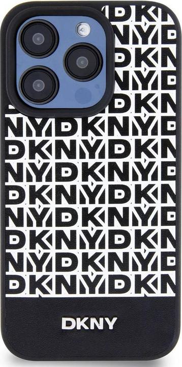 Image du produit DKNY PU Leather Repeat Pattern Bottom Stripe MagSafe Case pour iPhone 12/12 Pro Noir (Apple iPhone 12 Pro)