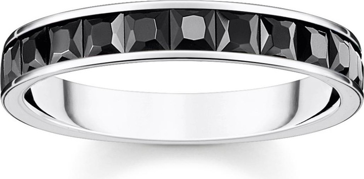 Produktbild Thomas Sabo Ring mit Schwarzen Steinen Pavé Silber (58, 925 Silber)