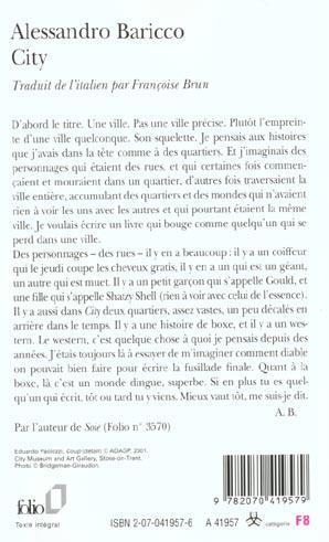 Actual product image City (French, Alessandro Baricco, 2001)