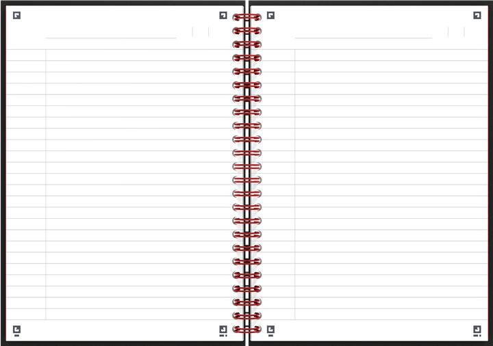 Image du produit Oxford Livre à spirale Noir et Rouge (A5, À rayures, Couverture rigide)