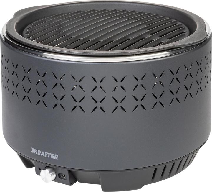 FTM Holzkohle-Tischgrill Rotondo, Schwarz (29 cm)