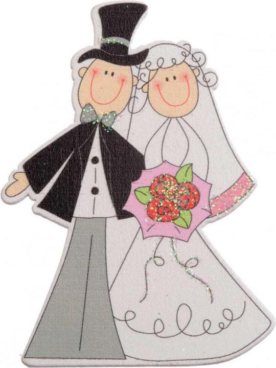 Glorex Wooden sticker bride and groom
