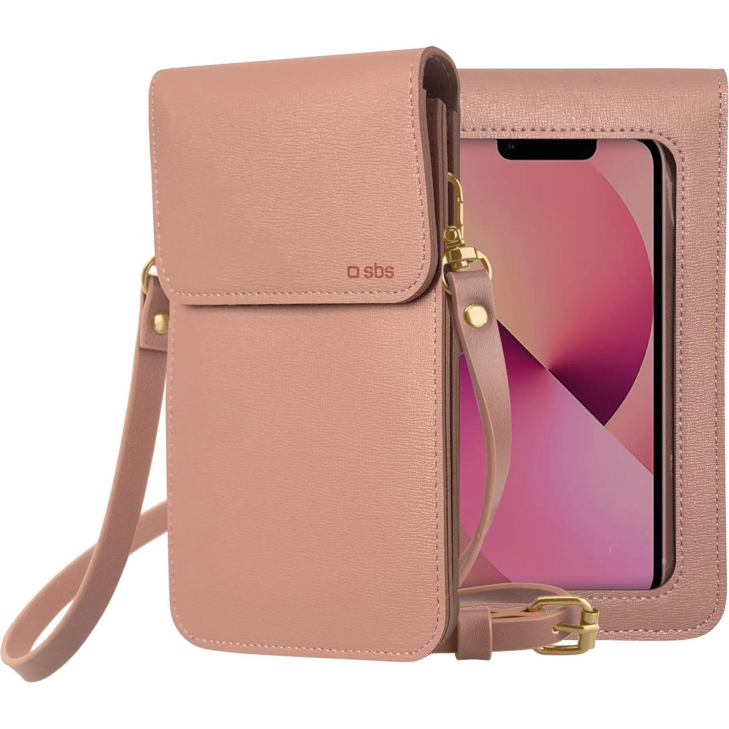 SBS Crossbody-Tasche für Smartphones bis 6.7"", rosa (Universal), Smartphone Hülle, Rosa