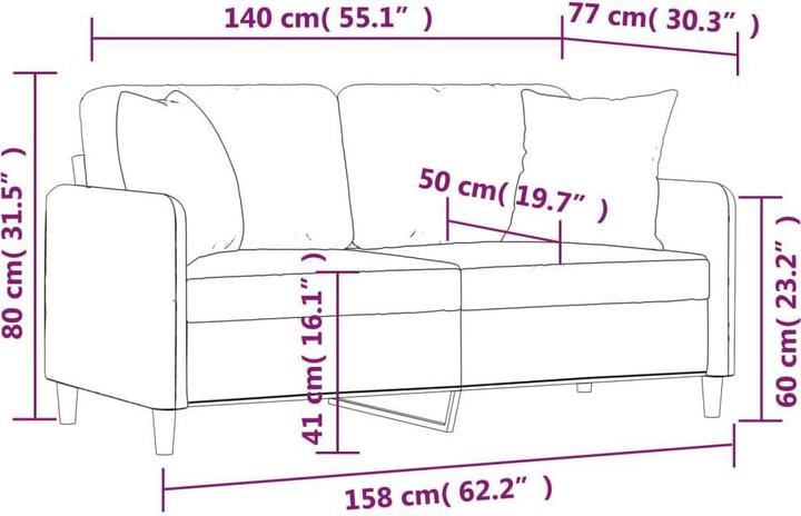 Produktbild vidaXL 2-Sitzer-Sofa (2-Sitzer)
