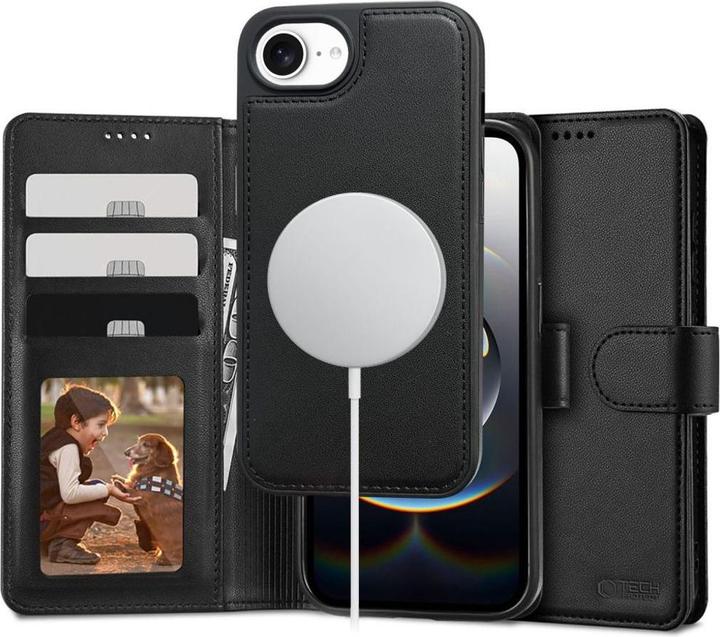 Produktbild Tech-Protect Wallet MagSafe iPhone 16e Case - Matte Black (Apple iPhone 16e)