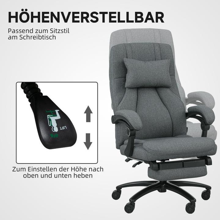 Produktbild Vinsetto Massage-Bürostuhl Polyester Dunkelgrau