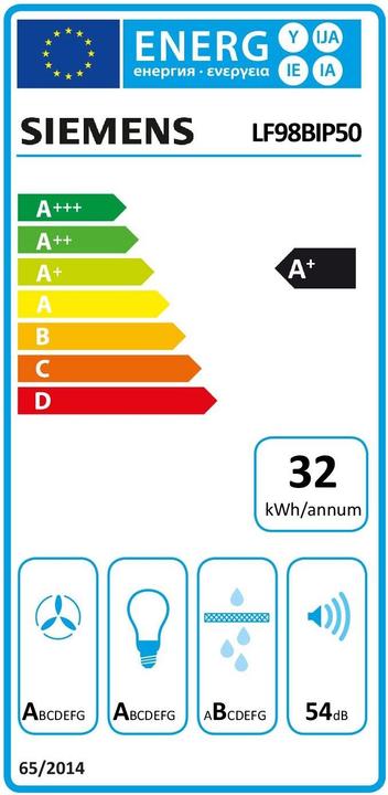 Energie-Label Siemens LF98BIP50 (Inselhaube)