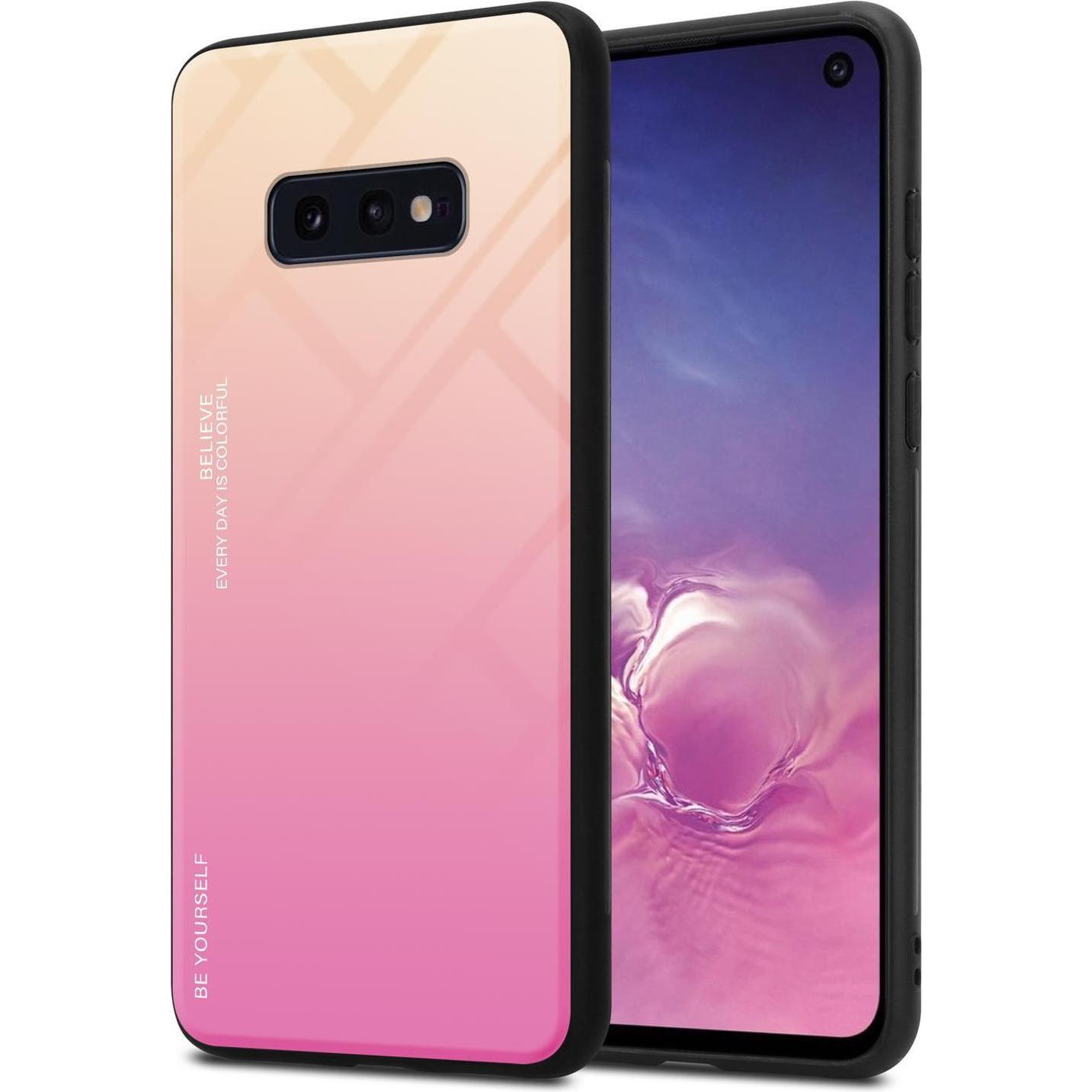 Cadorabo TPU 2 Farben Glas Cover (Samsung Galaxy S10e), Smartphone Hülle, Schwarz