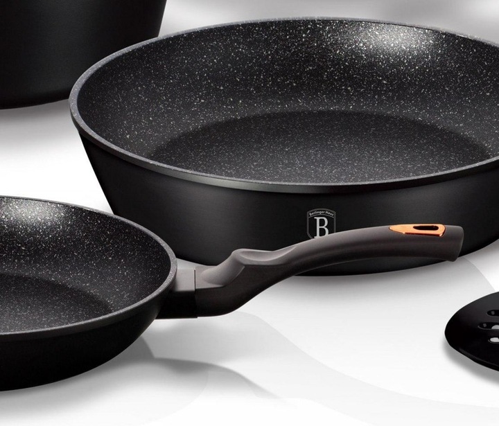 Immagine prodotto BerlingerHaus Padella in granito 24 cm Nero ROSE BH-1643 (24 cm, Alluminio pressofuso)