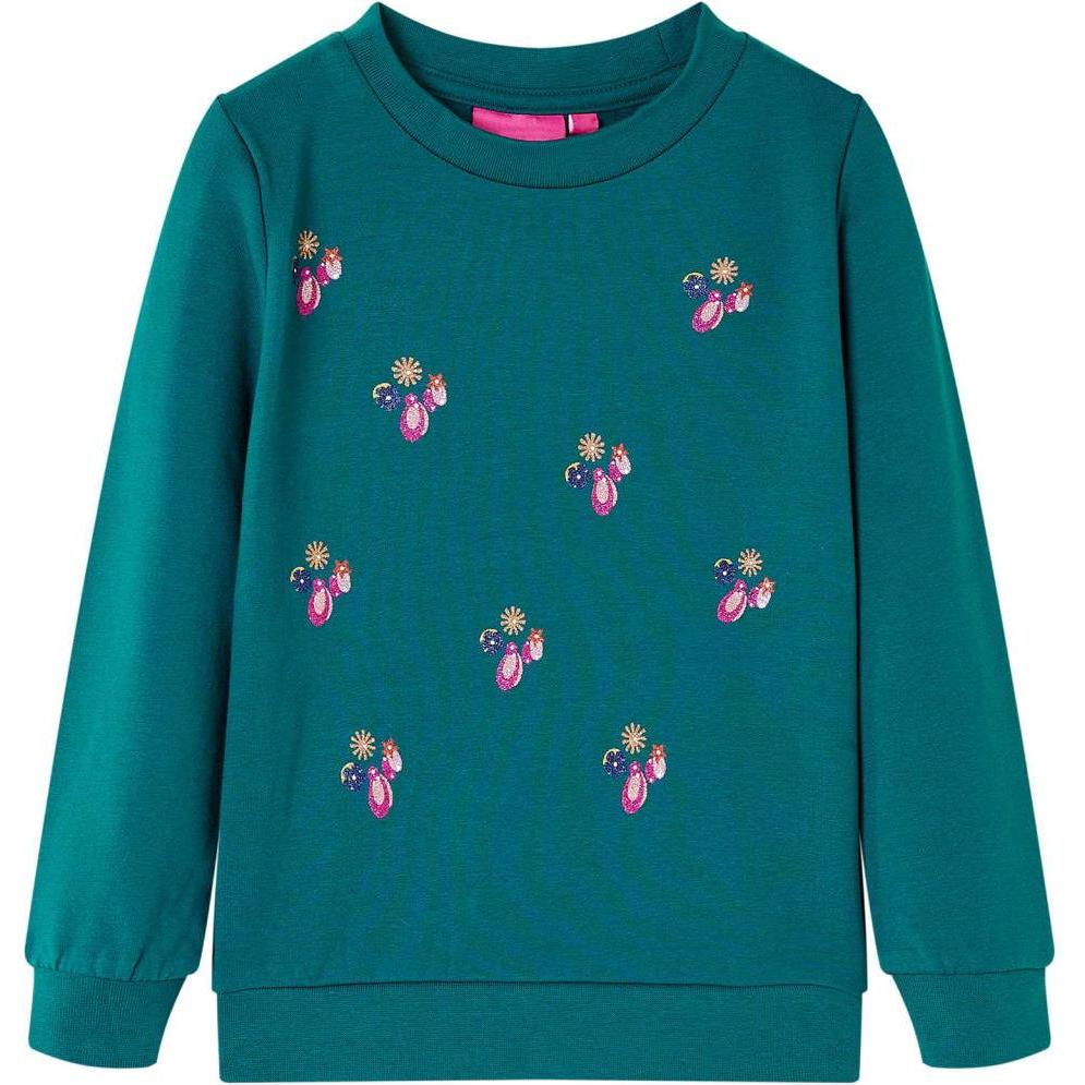 VidaXL, Jungen, Pullover, Kinder-Sweatshirt Dunkelgrün 116,Material: 95 % Baumwolle, Grün, (116)
