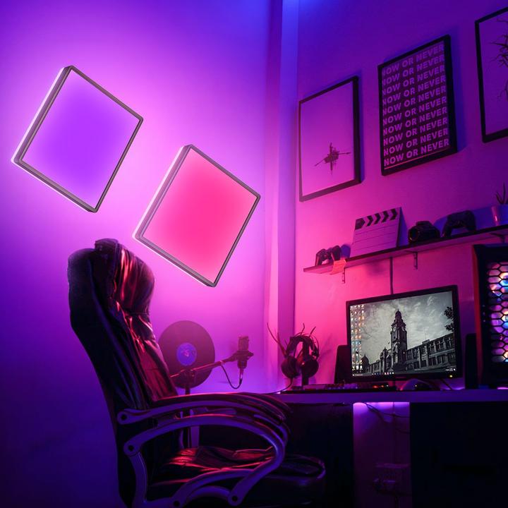 Produktbild B.K.Licht Ultraflaches RGB/W-LED Panel,schwarz, 1xLED/22W (2700 lm)