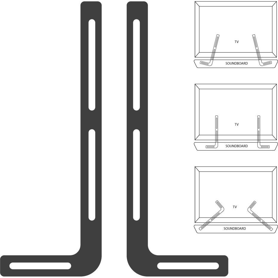 VCM Universal Soundbarhalterung SB300 (1 Stk., Wandmontage, Nicht beweglich), Lautsprecher Ständer + Wandmontage, Schwar...