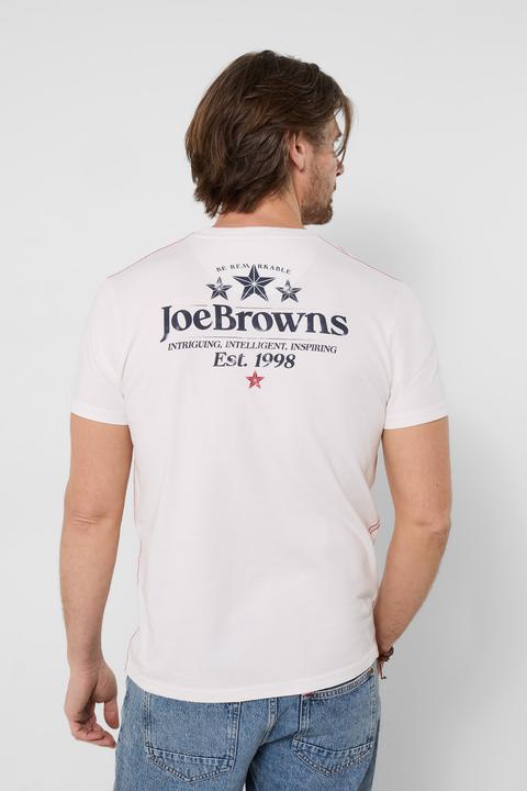 Produktbild Joe Browns Graphic Logo Tee with Front and Back Print – White (XXL)