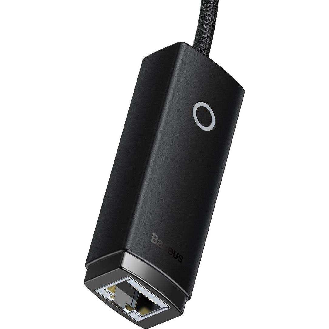 Thumbnail - Baseus Lite Series USB-C to RJ45 network adapter (black) (USB-C, RJ45 (1x)), Netzwerkadapter, Schwarz