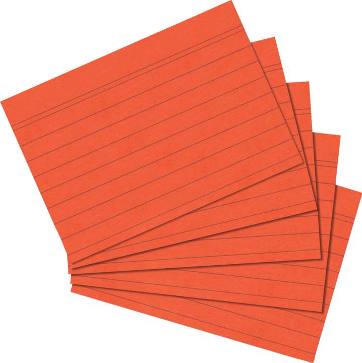 Image du produit Herlitz Fiches, DIN A5, lignées, orange en papier, 170 g-qm, sans bois, couleur de la ligne : bleu, double (A5, 170 g/m², 100 x)