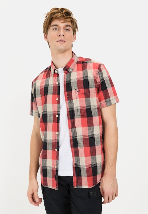 Image du produit Camel Active Kariertes Kurzarmhemd aus reiner Baumwolle (XL)