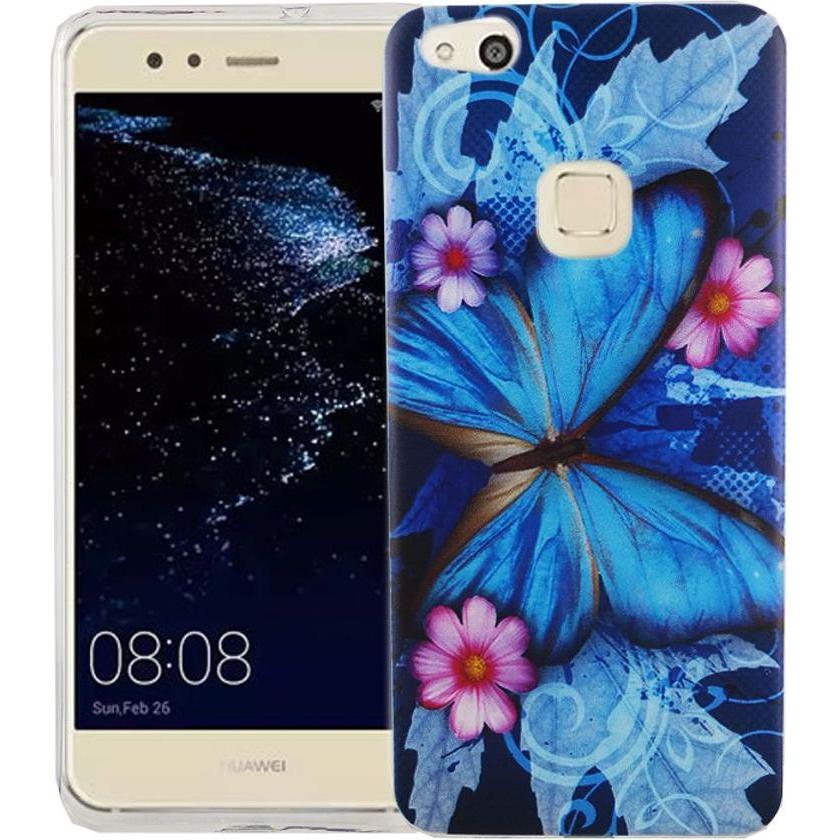 König Design Handy Hülle für Huawei P10 Lite Schmetterling Blau Tasche Case Cover Motiv Slim (Huawei P10 Lite), Smartpho...