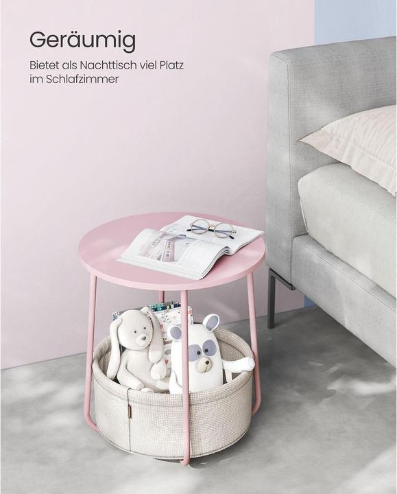 Actual product image Vasagle Side table wood pink 45.0 x 45.0 x 50.0 cm (45 x 45 x 50 cm)