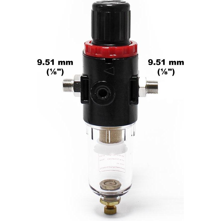 Thumbnail - Wiltec Airbrush Kompressor Druckregler Filter Wasserabscheider bis 7 bar 2x 9,51mm 1/8"