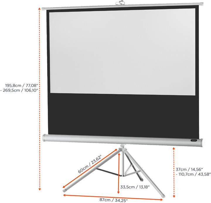 Produktbild Celexon Economy tripod screen - Projektionsbildschirm mit Stativ - 211 cm (83") (72.44", 16:9)