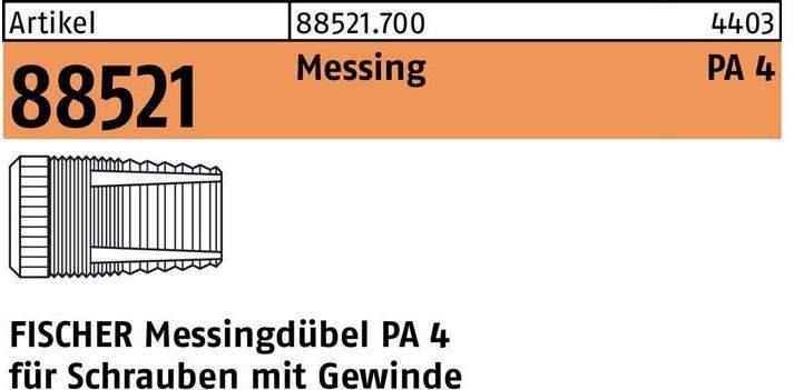 Produktbild Fischer Messingdübel PA 4 M6/10,5 (100 Stk.)