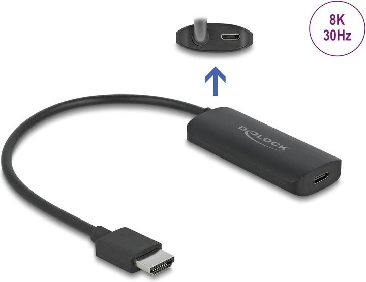 Produktbild Delock Adapter HDMI-A Stecker zu USB Type-C™ Buchse (DP Alt Mode) 8K (HDMI, 16.50 cm)