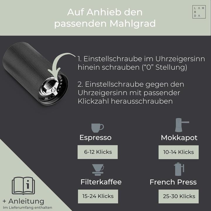 Immagine prodotto Rhinowares Espressomühle mit 108 einstellbaren Mahlgraden