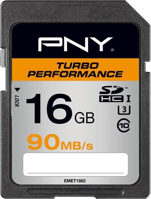 Actual product image PNY SDHC Card 16GB Turbo Performance UHS-I (16 GB, SDHC, U3, UHS-I)