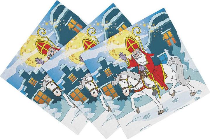 Produktbild Globos Europe Papierservietten 33x33cm Sinterklaas - 20 Stück. (20 Stk., 33 x 33 cm)