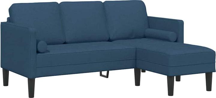 Produktbild vidaXL Sofa 3-Sitzer L-Form Blau 160 cm Stoff (3-Sitzer, Ecksofa)