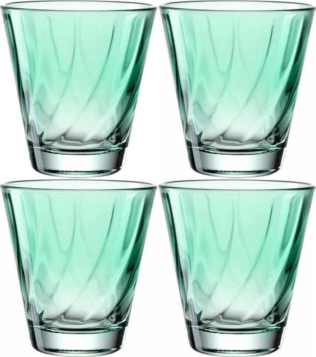Immagine prodotto Leonardo Bicchiere Twist 215 ml, 4 pezzi, turchese, vetro (0.22 l, 1x)