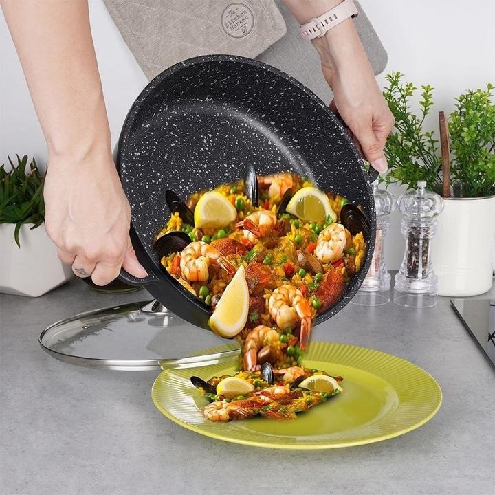 Immagine prodotto Orion GranitBratpfanne mit Glasdeckel28 cm (Padella per friggere, Alluminio, 28 x 14 cm)