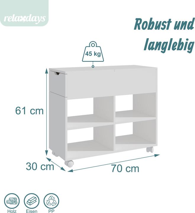 Produktbild Relaxdays Rollcontainer (70 x 30 x 61 cm)