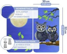 Produktbild Wenko Glasabdeckplatte Universal Mod. Eule, 2er Set für alle Herdarten