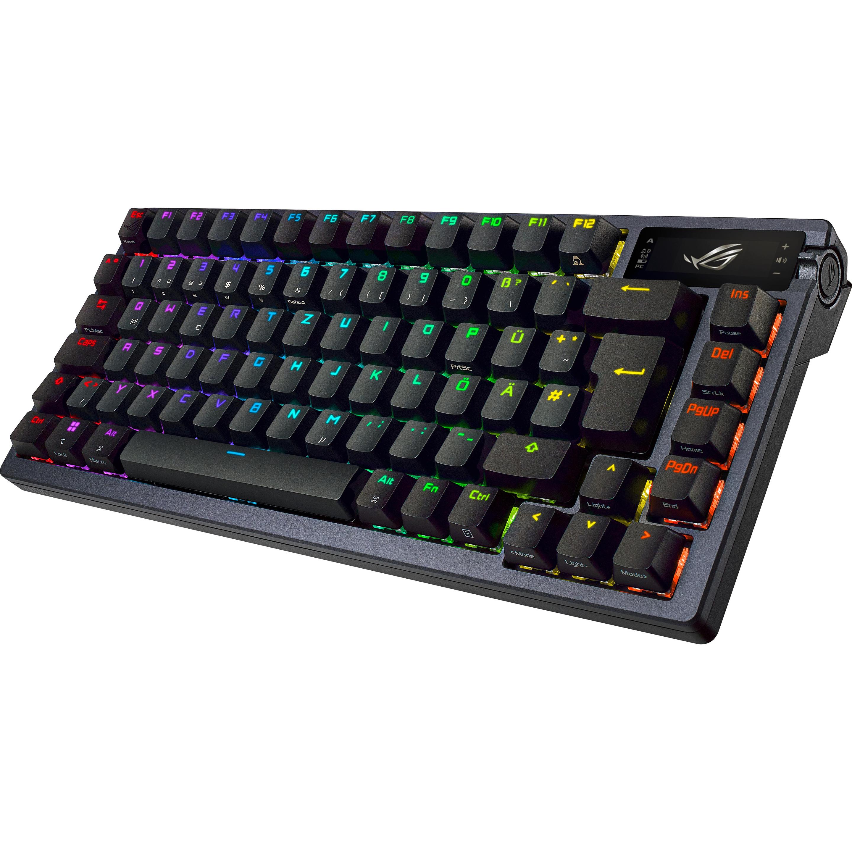 Thumbnail - ASUS ROG Azoth (DE, Kabelgebunden, Kabellos), Tastatur, Schwarz