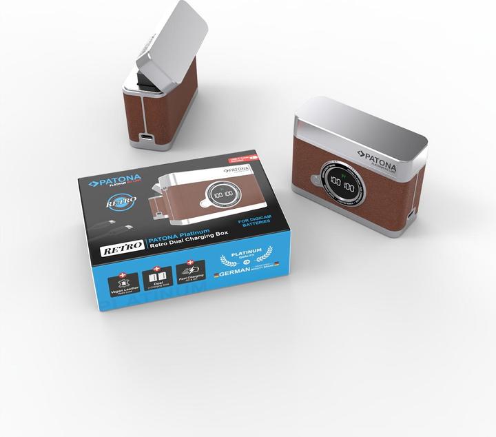 Patona Retro Dual Charging Case LP-E17 (Kamera Akku Ladegerät)