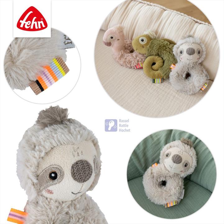 Actual product image Fehn Ring-Greifling Faultier, Material: Polyester, Plüsch