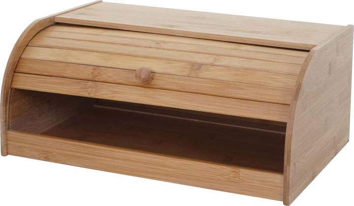 Actual product image Mendler Bread Bin, Bread Bin Bread Basket, Bamboo Rolling Lid - 17x40x28cm, without Drawer