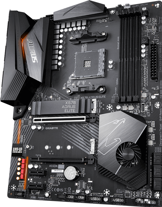 Actual product image Gigabyte X570 Aorus Elite (AM4, AMD X570, ATX)