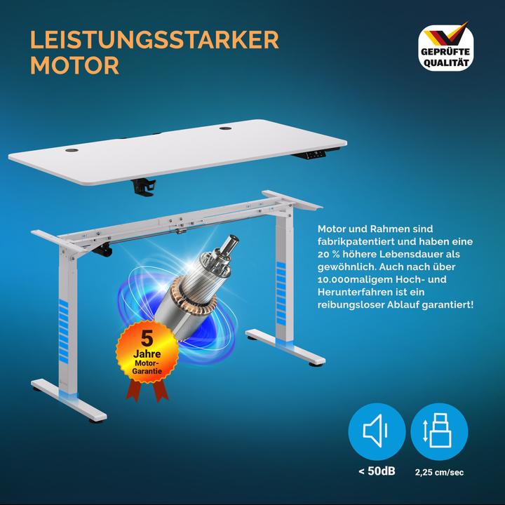 Actual product image Casaria Desk with adjustable height (140 x 60 x 118 cm)