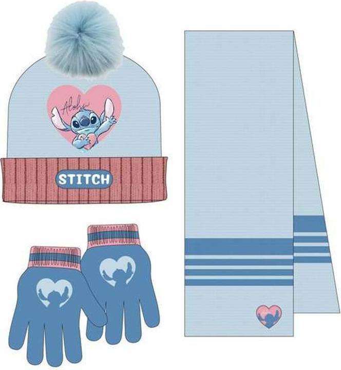 Immagine prodotto Stitch Mütze, Schal Und Handschuhe Hellblau 3 Stücke