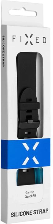 Actual product image Fixed Silicone Strap for Garmin QuickFit 20 mm Black (20 mm, Silicone)
