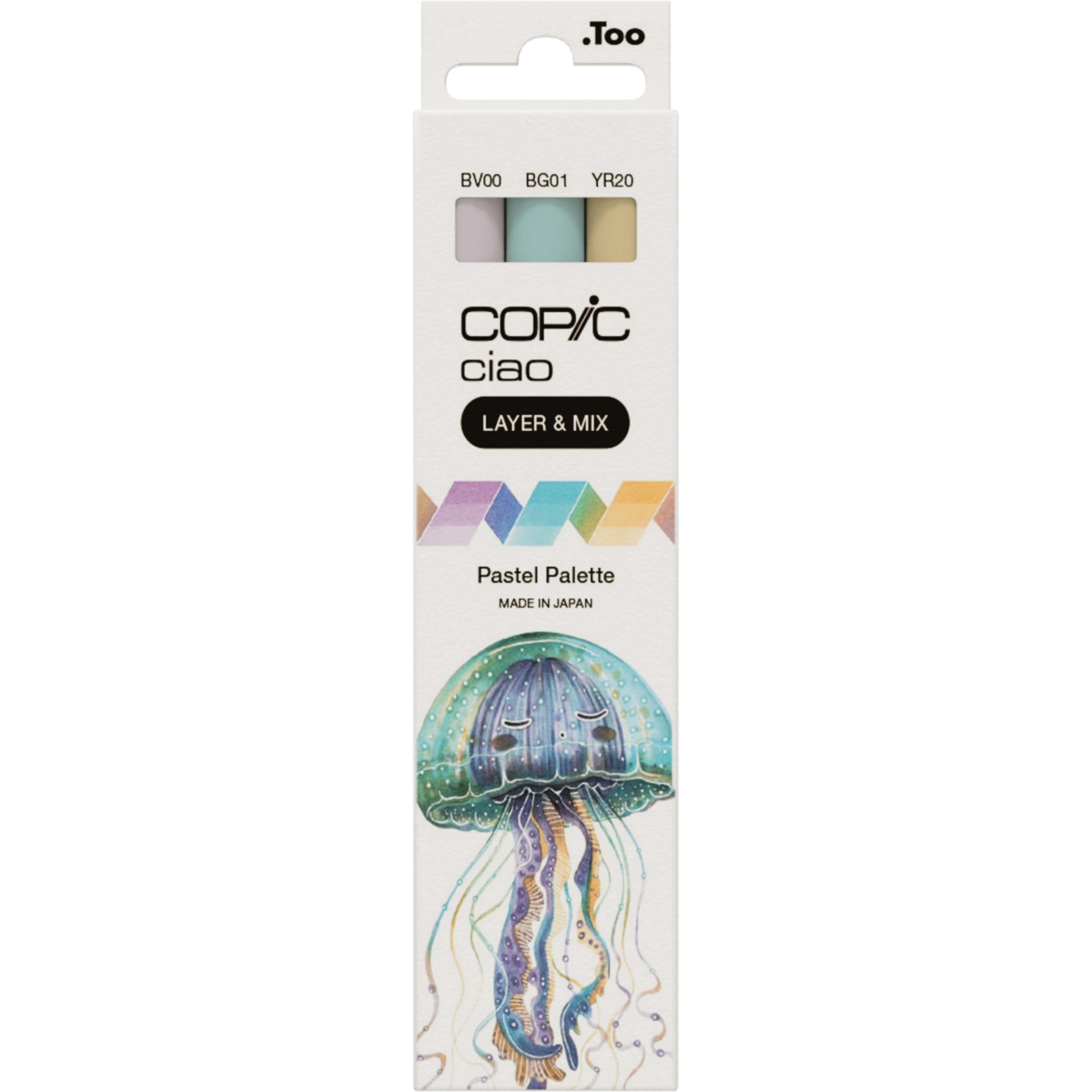 Copic, Marker, CIAO - Marker (BV-00 Mauve Shadow, BG-01 Aqua Blue, YR-20 Yellowish Shade, 6 mm, 3 x)