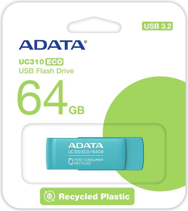 Actual product image Adata UC310 ECO 64GB (green, USB-A 3.2 Gen 1) (64 GB, USB-A)