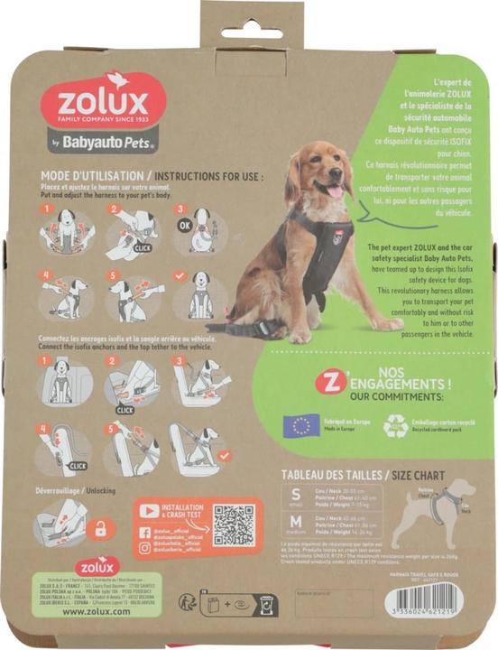 Image du produit Zolux Szelki dla psa TRAVEL SAFE S czerwone (Chien)